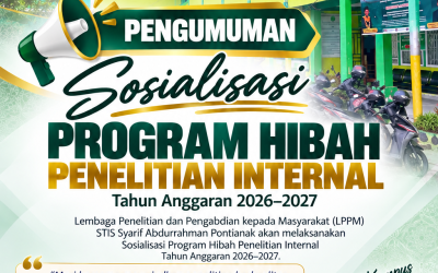 Pengumuman Sosialisasi Program Hibah Penelitian Internal Tahun Anggaran 2026-2027