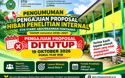 PENGUMUMAN PENUTUPAN PENGAJUAN PROPOSAL PENELITIAN