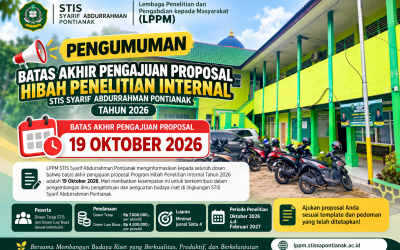 Pengumuman Batas Akhir Pengajuan Proposal Dana Hibah Penelitian Internal STISSA Tahun Anggaran 2026-2027